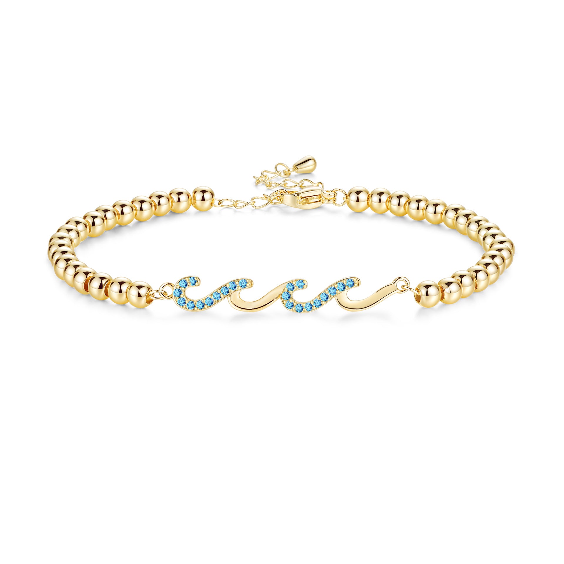 Diamond-studded Wave Bracelet For Women