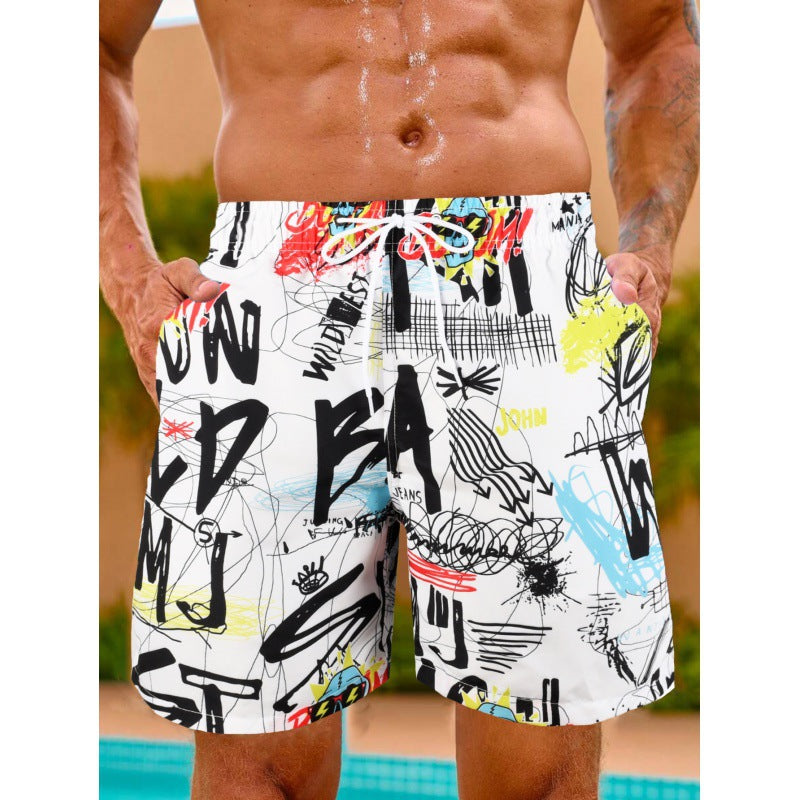 Loose-fitting, Swim-friendly Mens Casual Hot Spring Shorts For Adults