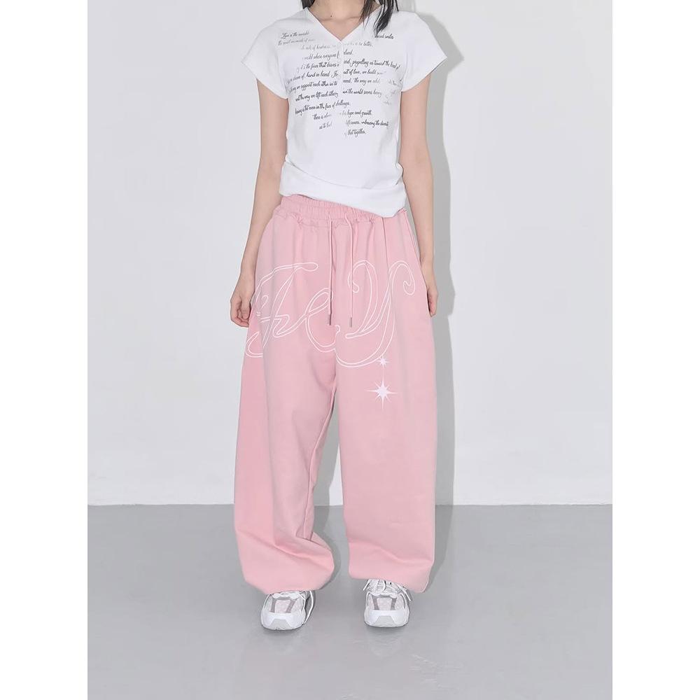 Loose-fit Retro Hip-hop Casual Pants For Women