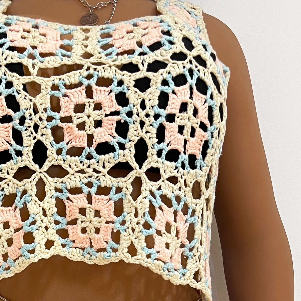Cross-border Plus-size Ethnic Style Hand-cropped Short Halter Top