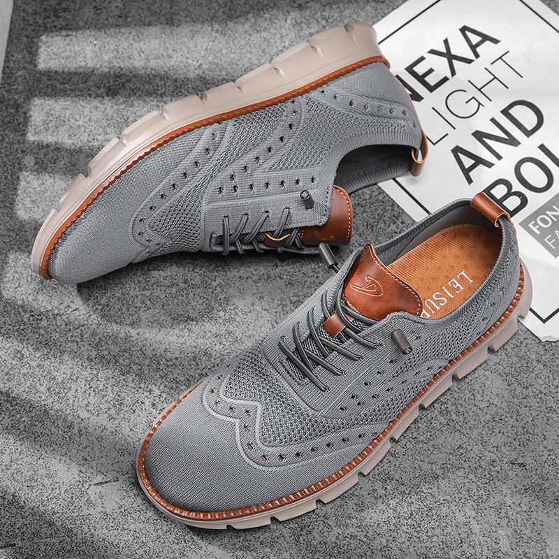 Large-size Breathable Mesh Soft-soled Lightweight Slip-on Casual Shoes