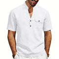 Men's Solid Color Linen T-shirt