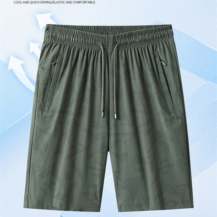 Summer Exercise Shorts Thin Ice Silk Plus Size Quick-drying Knee Length Pants
