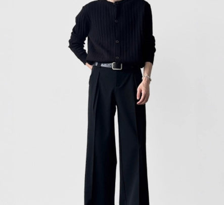 Mens Drapey Light Luxury Minimalist Casual Pants