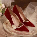 Women's Fashionable Red Pointed-toe High Heels