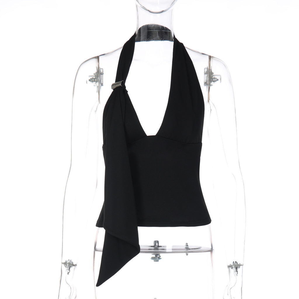 Women's Pure And Alluring Halter-neck Hollow-out Camisole