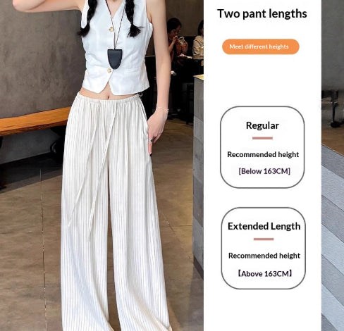 Loose, Effortless Old Money Style Casual Cotton-Linen Wide-Leg Pants