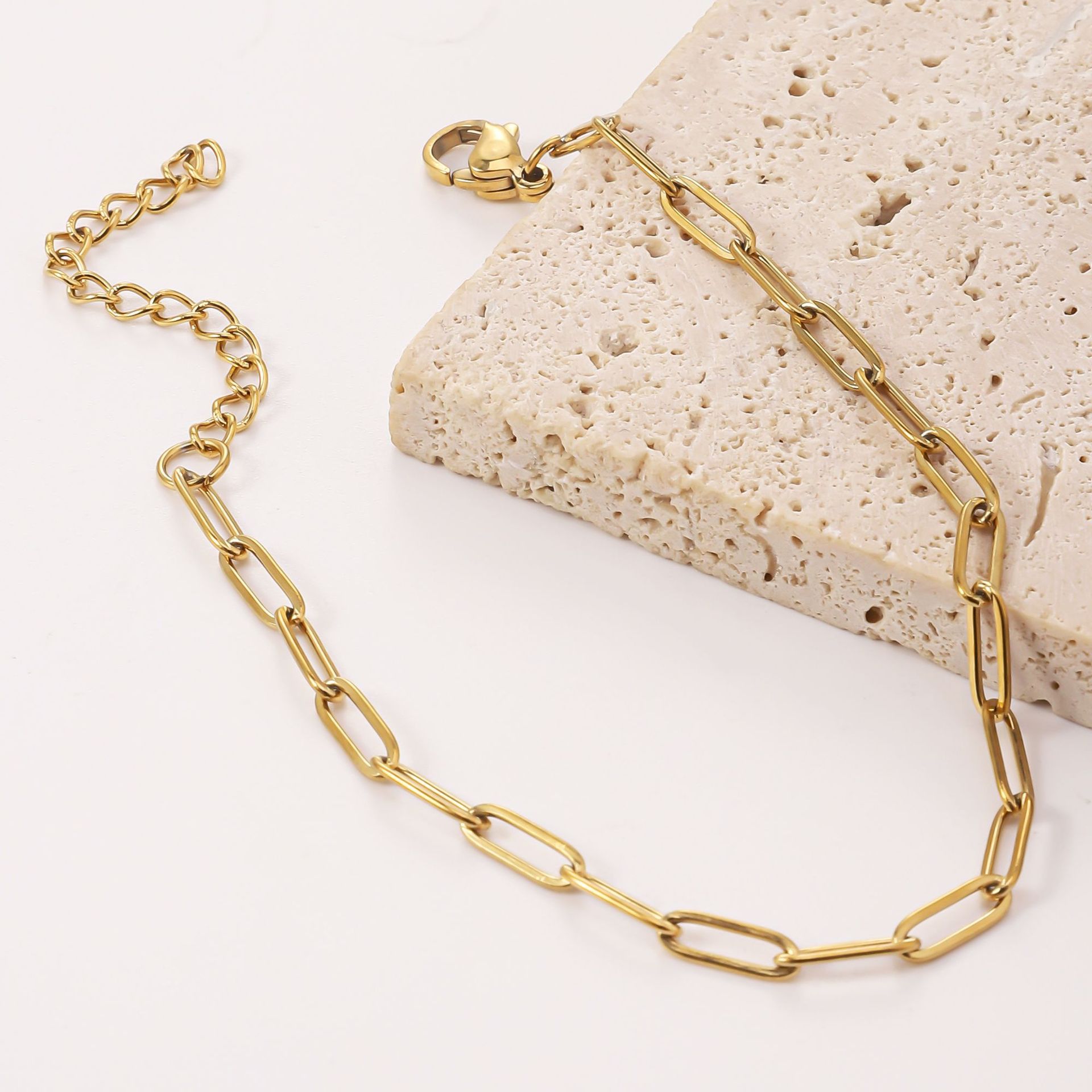 Stainless Steel Flat-wire Long Cross Chain Necklace