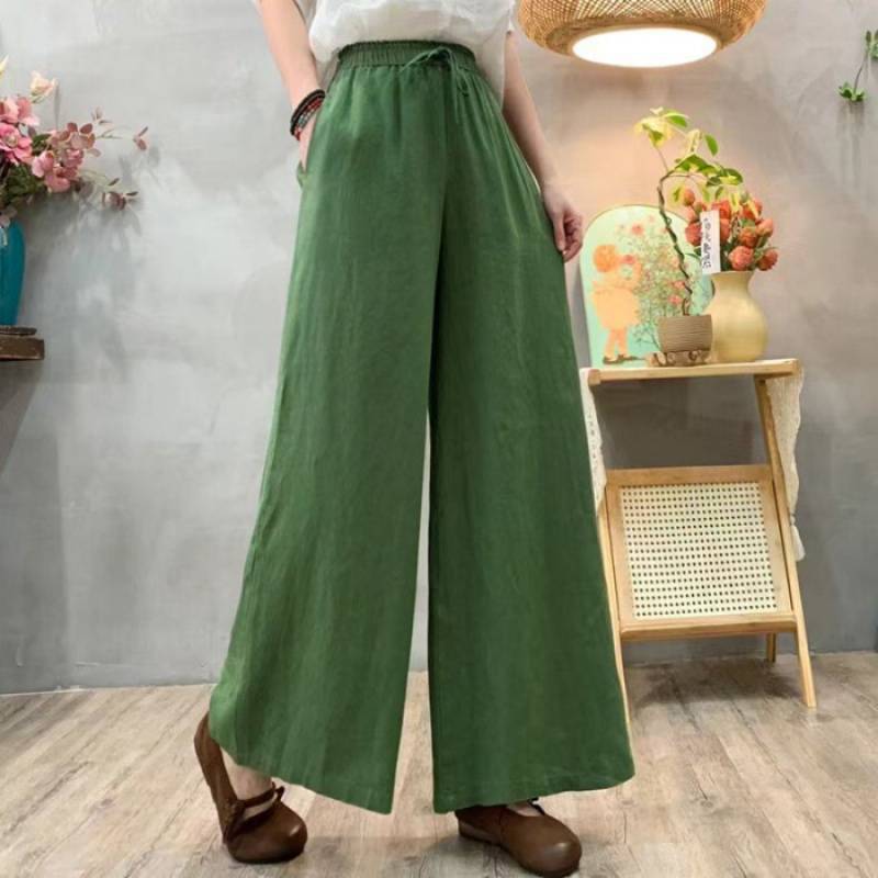 Women's Cotton-Linen High-Waist Loose Pants