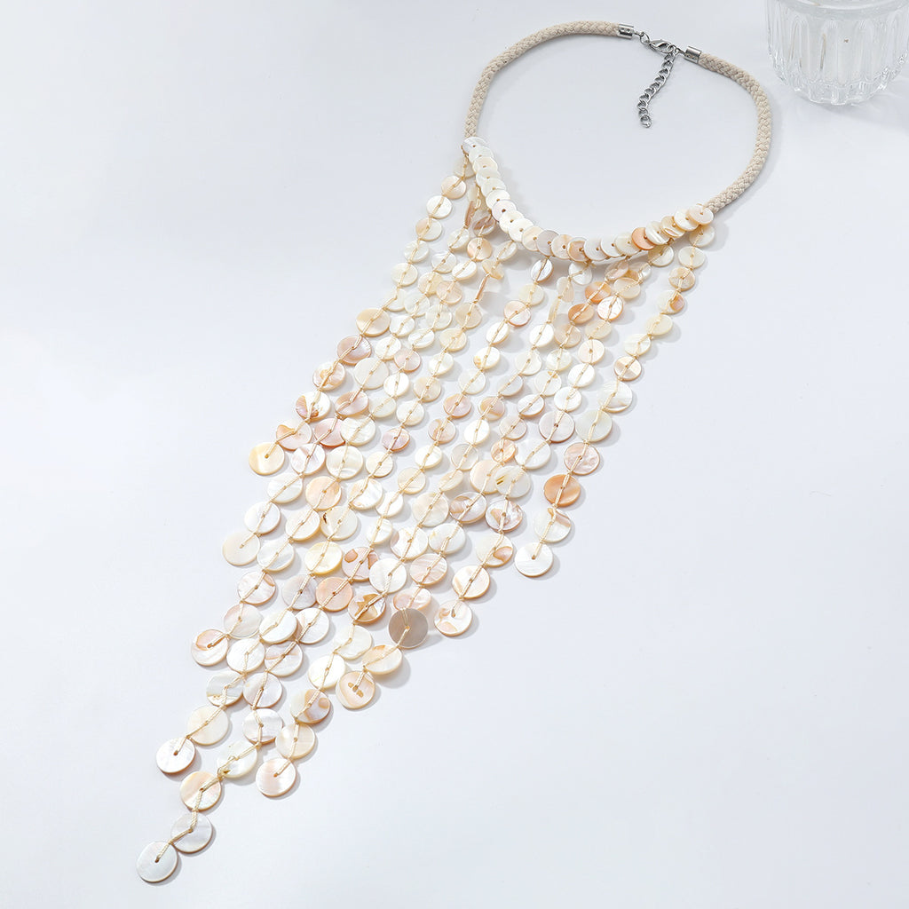 Shell Tassel Handwoven Ocean Beach Resort-Style Multi-Layer Necklace