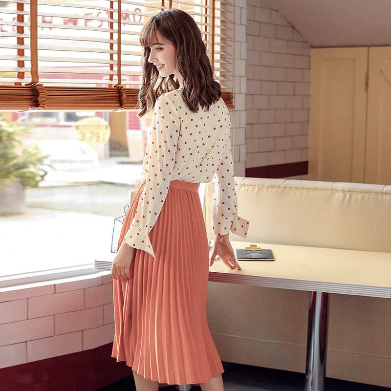 Pleated skirt age reduction fashion all-match skirt