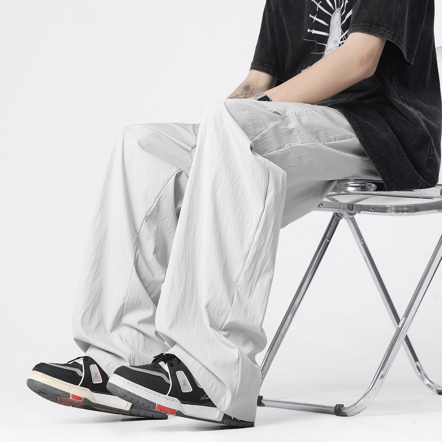 Design Draping Wide-leg Pants Straight-leg Casual Trousers