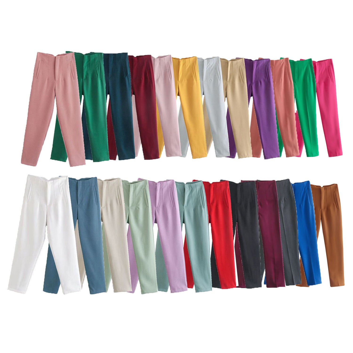 Womens Wholesale New Style High-Waist Casual Trousers