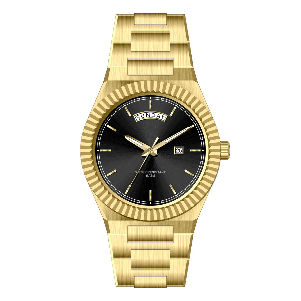 Business Gentleman's Log-Type Quartz Waterproof Steel Strap