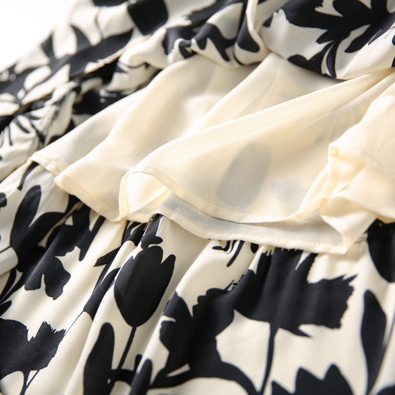 Pretty Ink And Printed A-line Skirt