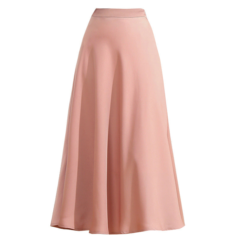 Acetate Satin A-Line Skirt, Satin Large Skirt
