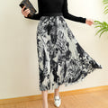 High-Waisted A-Line Slim Mid-Length Printed Skirt