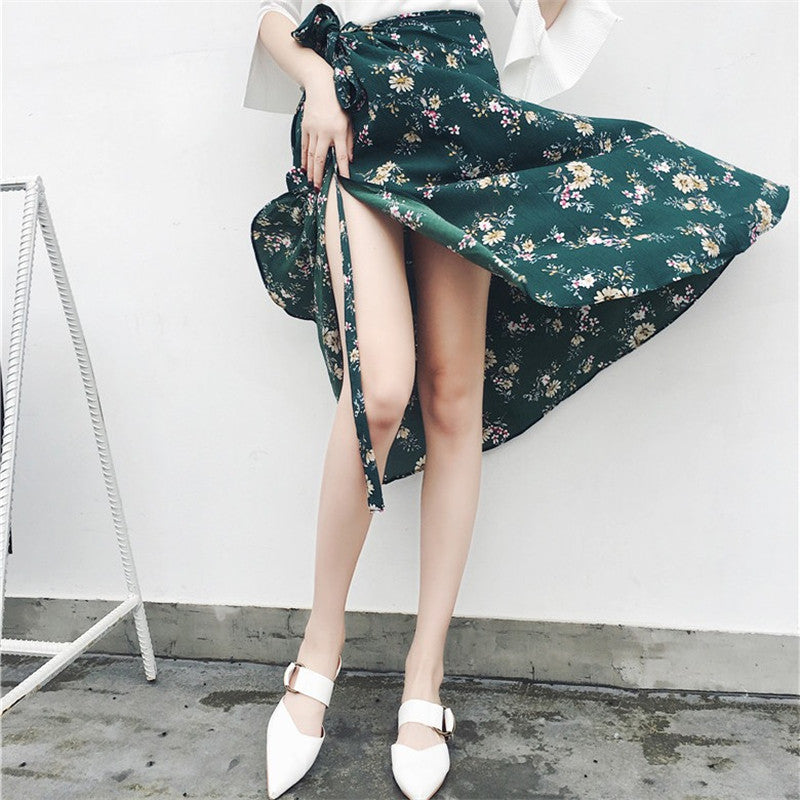Half-length Skirt Female Beach Skirt Girl Western Style Mid-length