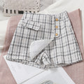 Irregular Checked Culottes With Buttons
