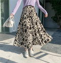 High Waist Slim Mid-Length Leopard Print Skirt