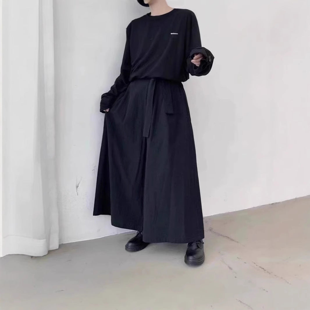 Vintage-style Irregular Flared Plus-size Pantskirt