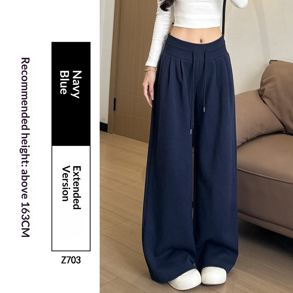 Draped Lightweight Casual Wide-leg Pants In An American Retro Style