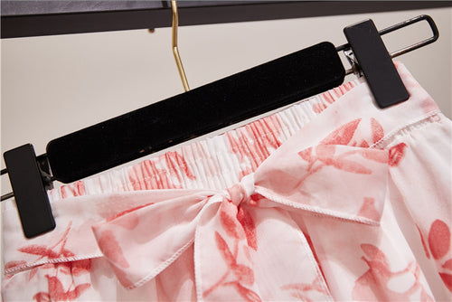 Chiffon Floral High Waist Big Swing Bohemian Travel Holiday Skirt