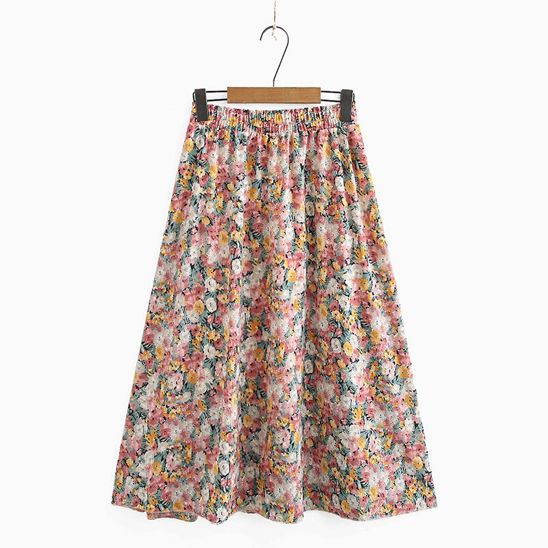 Ladies plus size floral chiffon skirt