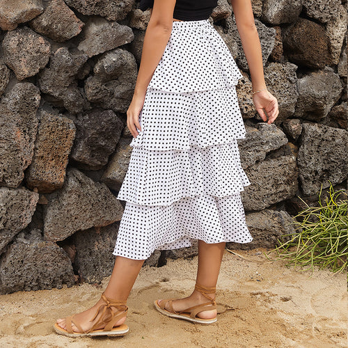 A-line skirt polka dot skirt