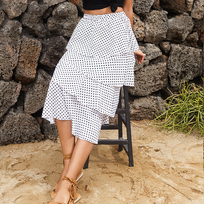 A-line skirt polka dot skirt