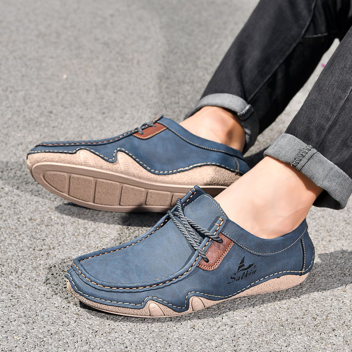 Men's Low-cut Casual Shoes With Front Laces