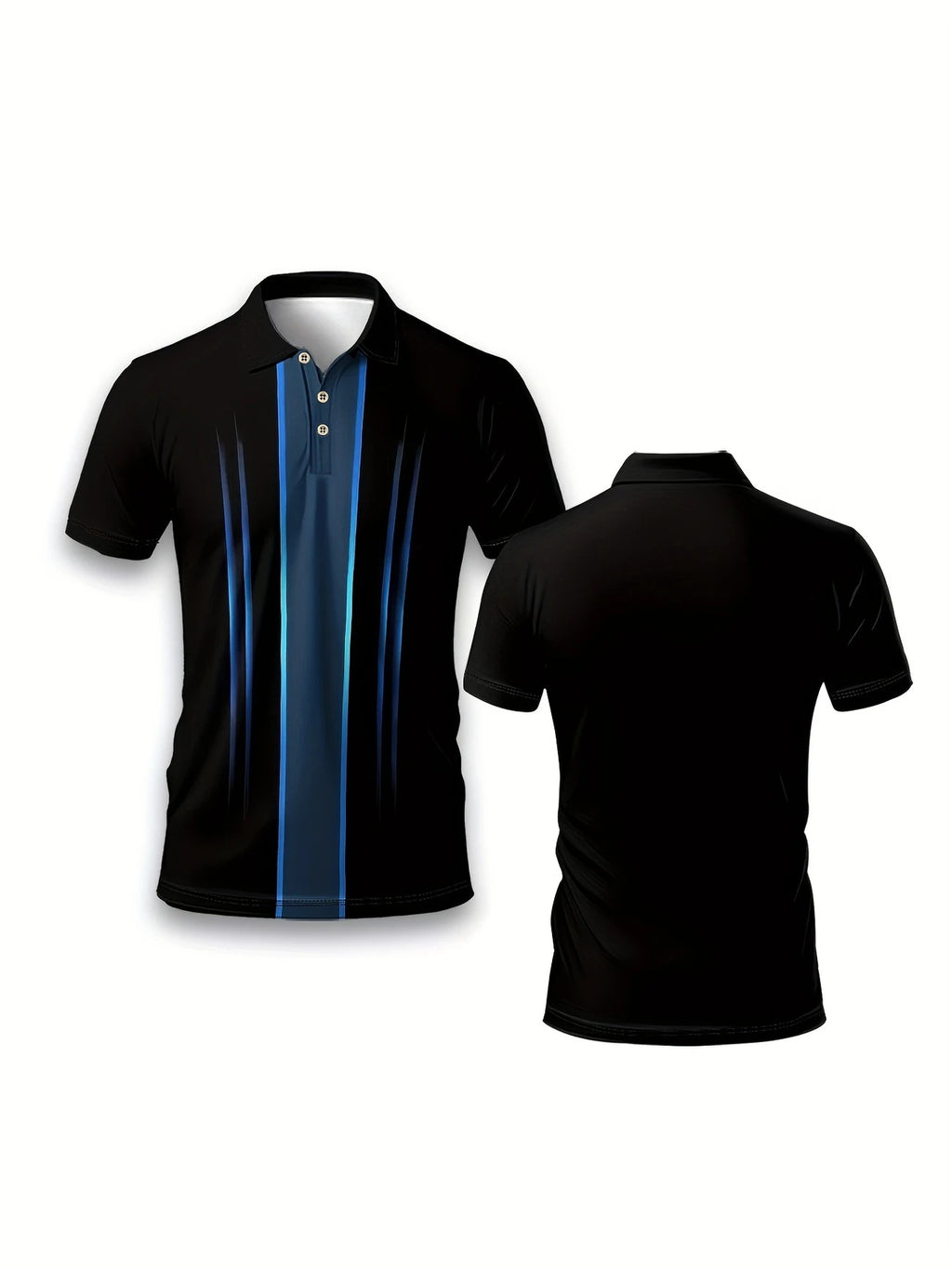 Mens Short Sleeve Athletic Top Breathable Printed With A Turn Down Collar