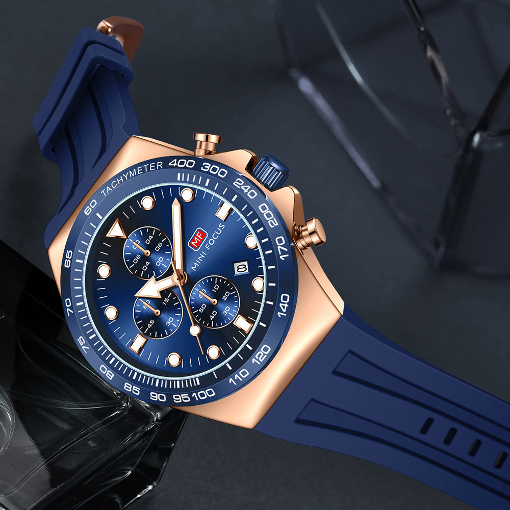 Mens Sporty Casual Watch Multifunction Quartz Watch