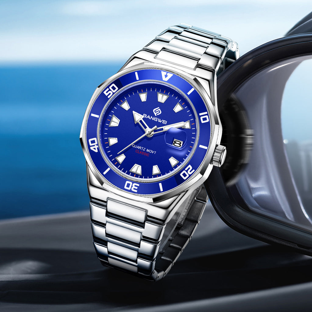 Simple Business-Style Mens Quartz Watch With A Large Dial