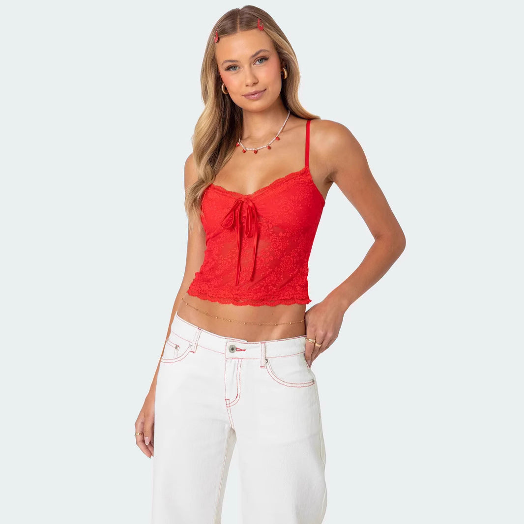 Women's Solid Color Lace Camisole