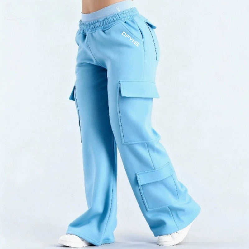 Fashionable Solid-Colored Casual All-Match Pants With Pockets