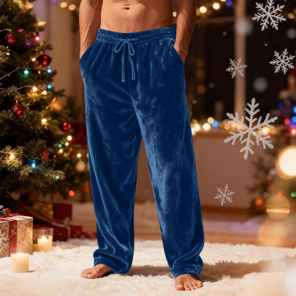 Men's Velvet Casual Pants Loose-Fit Home Leisure Style