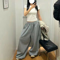 Retro Laid-back Style Casual Sweatpants Wide-leg Loose-fit
