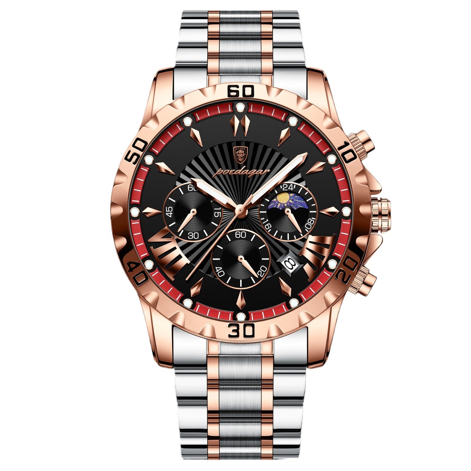 Waterproof Multifunction Sporty Mens Watch