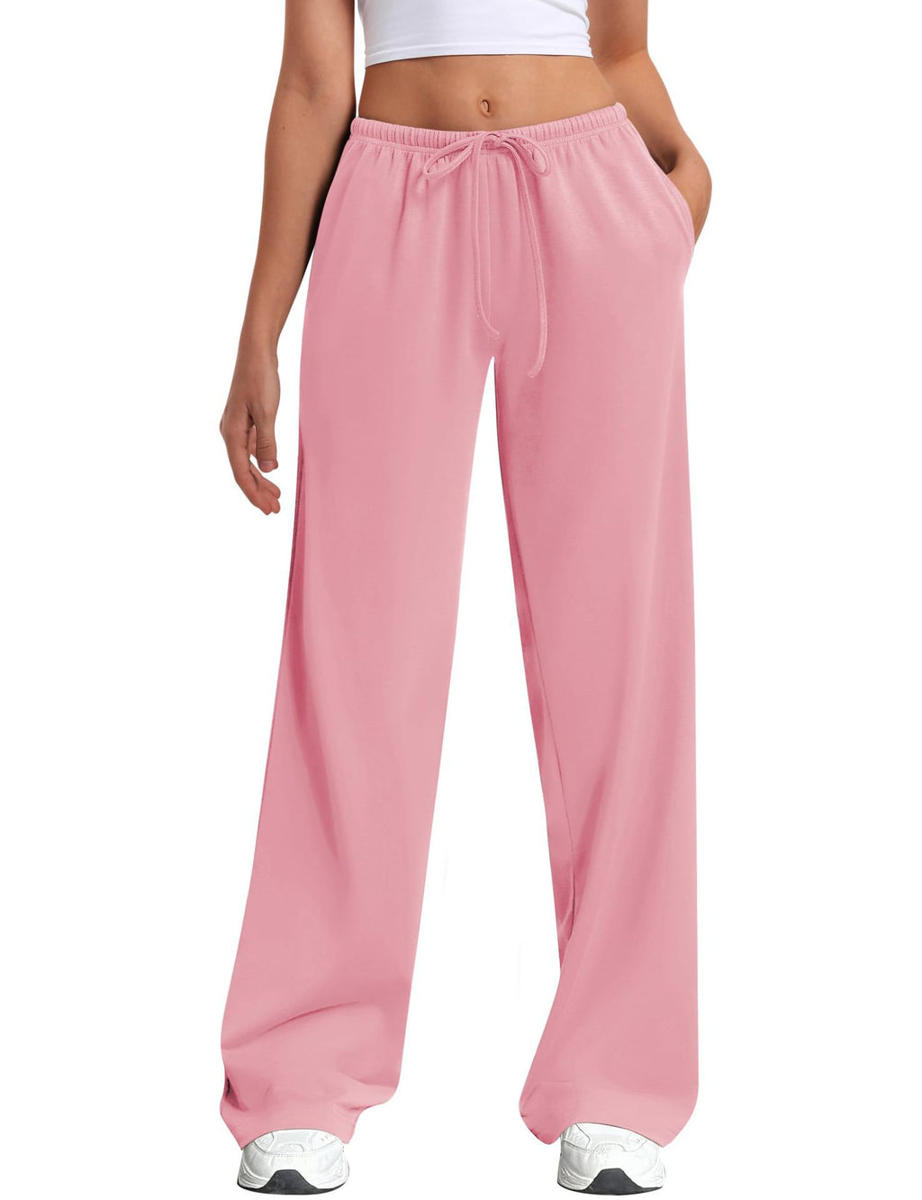 Womens Wide-leg Sweatpants Loose-fitting Low-rise Athletic Pants