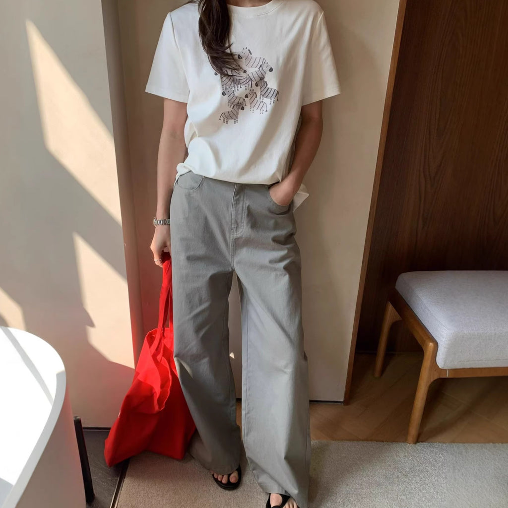 Straight-leg Knitted Trousers With A Drapey Figure-flattering High-end Lookcasual Pants For Petite Frames