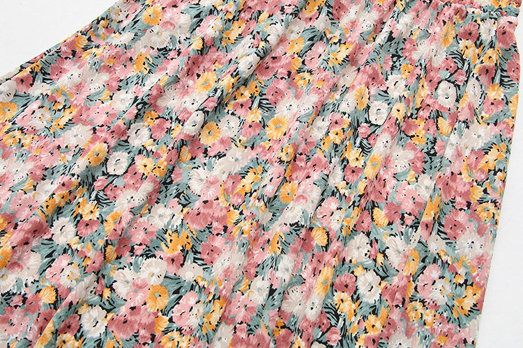 Ladies plus size floral chiffon skirt