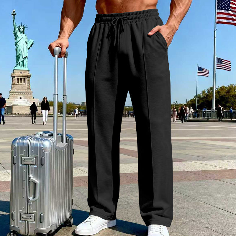 Men's Four-season Casual Sports Business Loose Straight-leg Jogging Pants