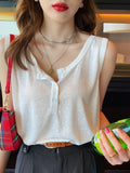 Strap Vest Women's Summer Outerwear White Base Layer