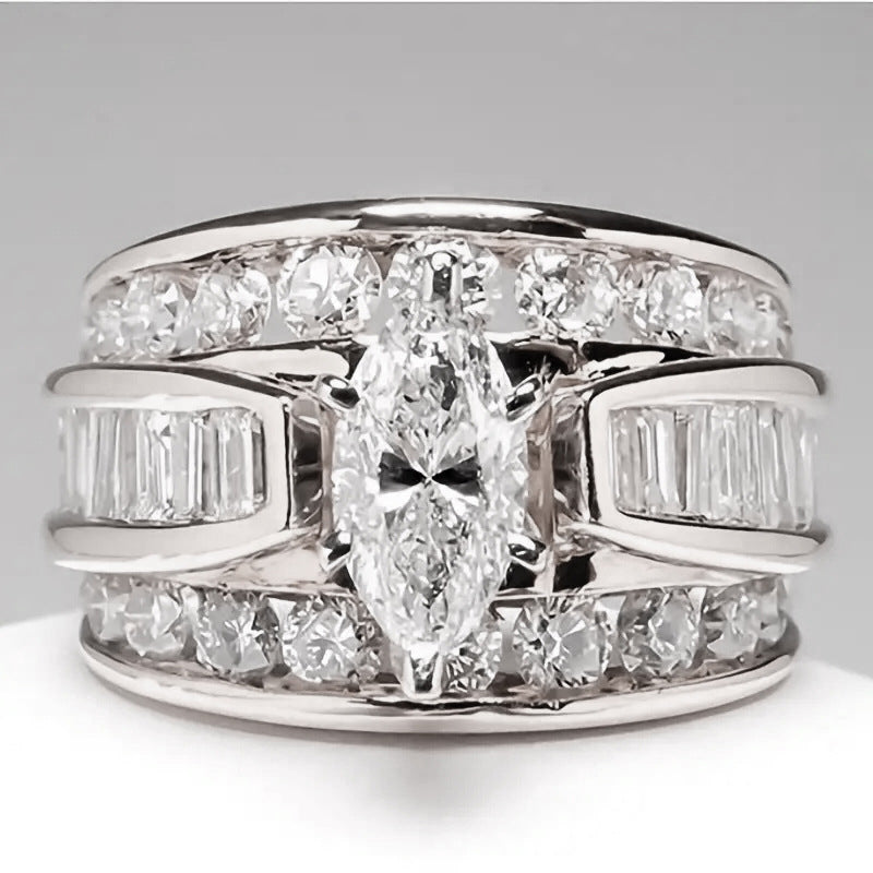 Copper Inlaid With Zircon Ladies Ring