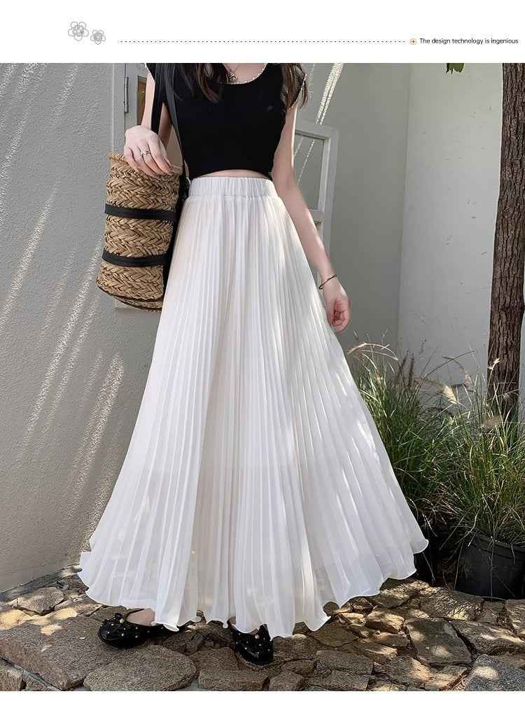 Women Fashion Casual Skirt Girls High Waist Long Skirts