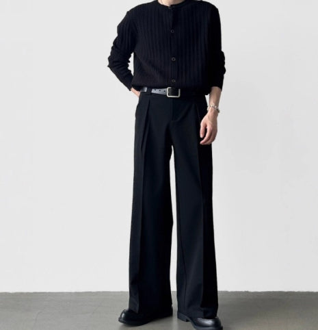 Mens Drapey Light Luxury Minimalist Casual Pants