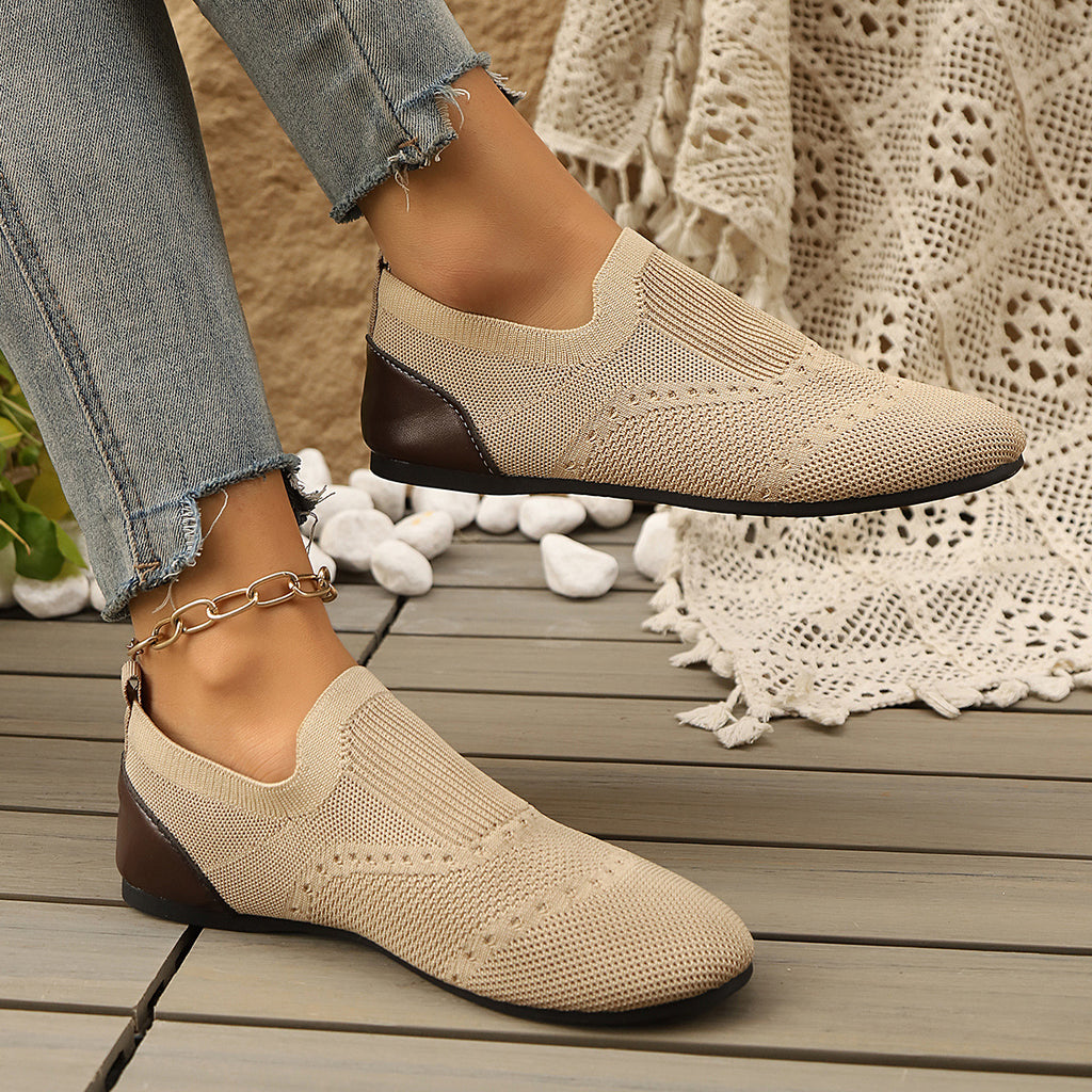 Flyknit Womens Shoes Flat-Soled Breathable Casual