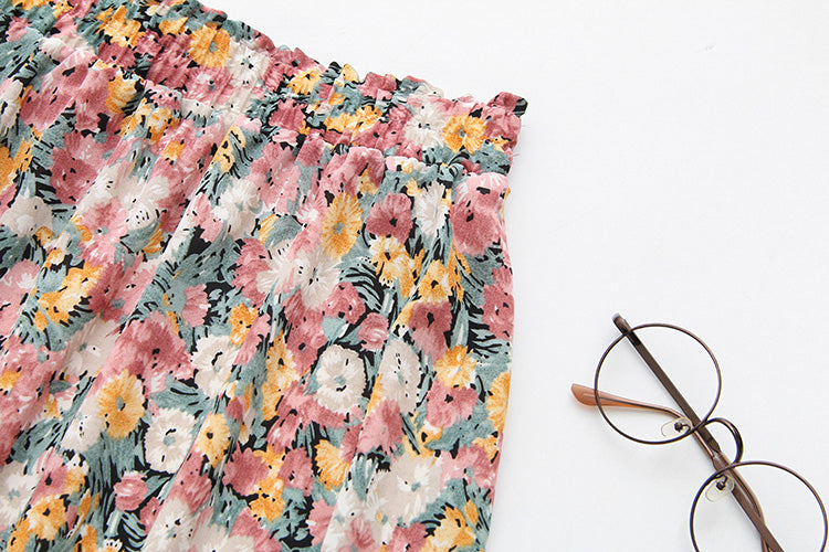Ladies plus size floral chiffon skirt