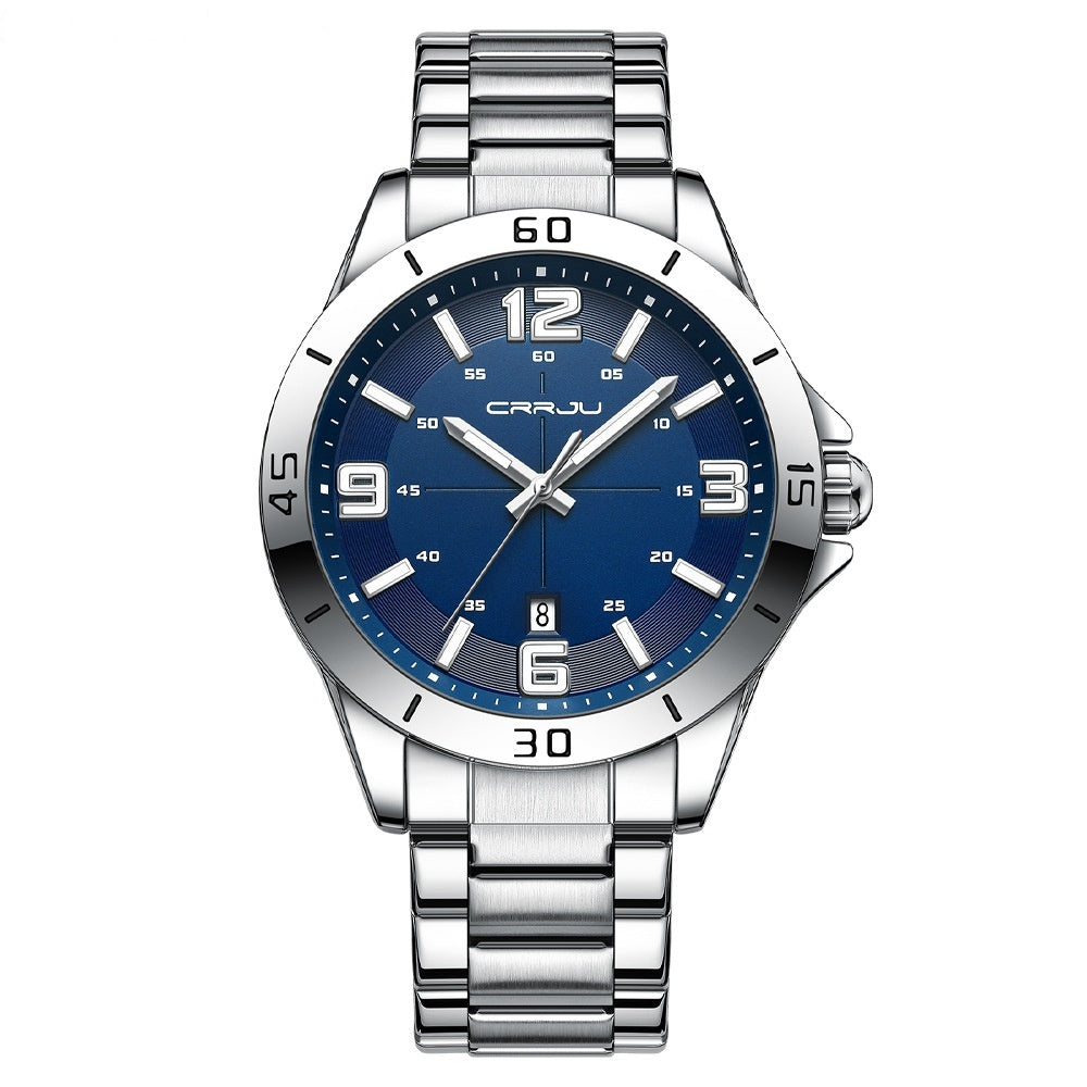 Waterproof Digital Quartz Watch With A Steel Band
